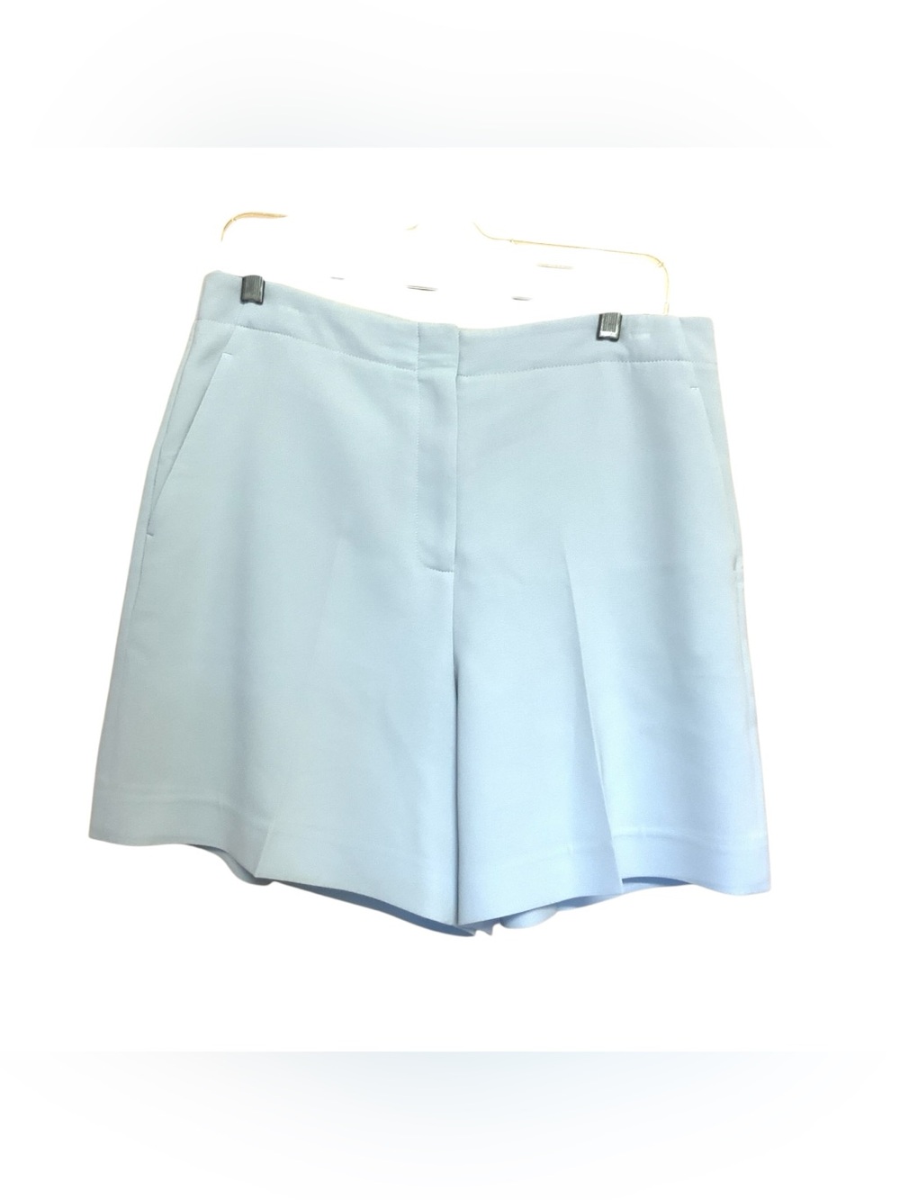 Lafayette 148 New York Crepe Career Dress Bermuda Shorts Size 6 Glacier Blue